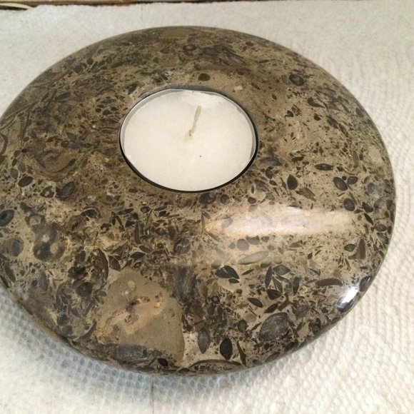 Marble candle holder brown black made in Pakistan - Picture 4 of 5